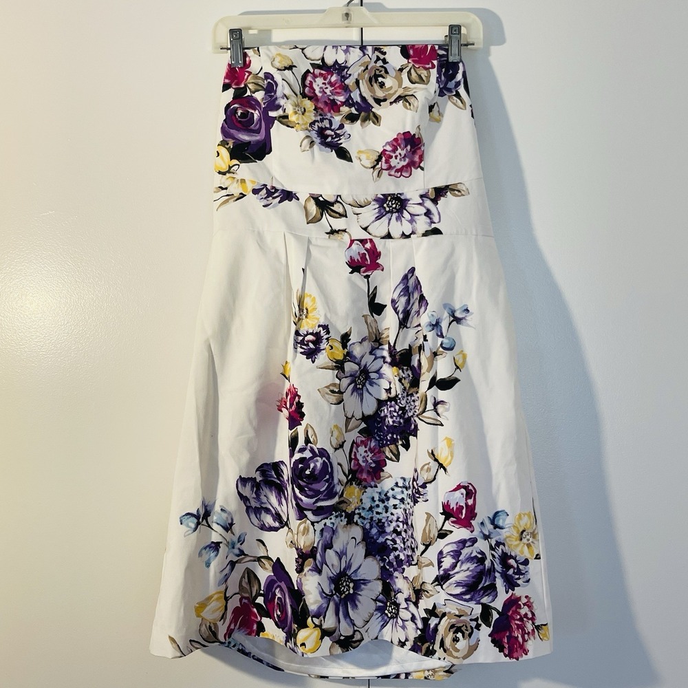 White House Black Market Floral Spring Tulip Sundress Size 12‎